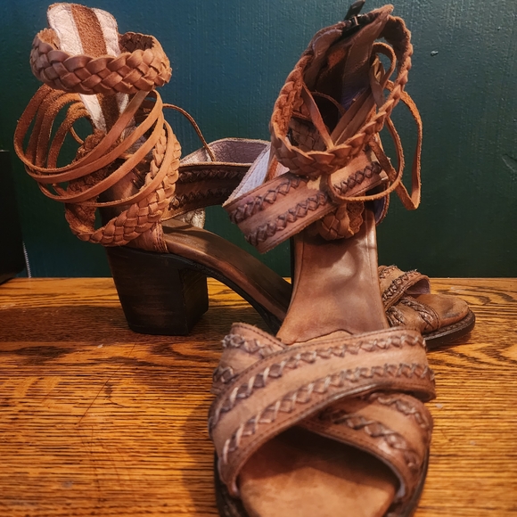 Steve Madden Shoes - Braided Leather Heeled Sandals - Brown